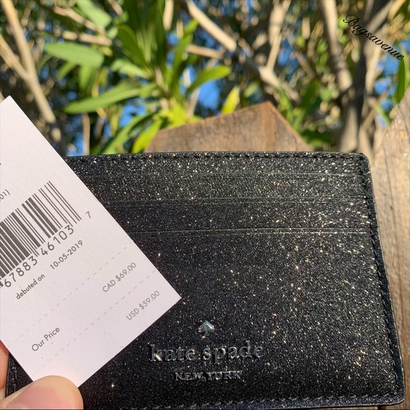 Kate spade Joeley Credit Card Holder Glitter Black - Picture 6 of 6